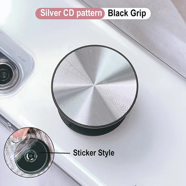 Grippopso CD Pattern Phone Holder Socket Ring Holder Griptok Universal Telephone Mobile Phone Finger Grip Holder Bracket