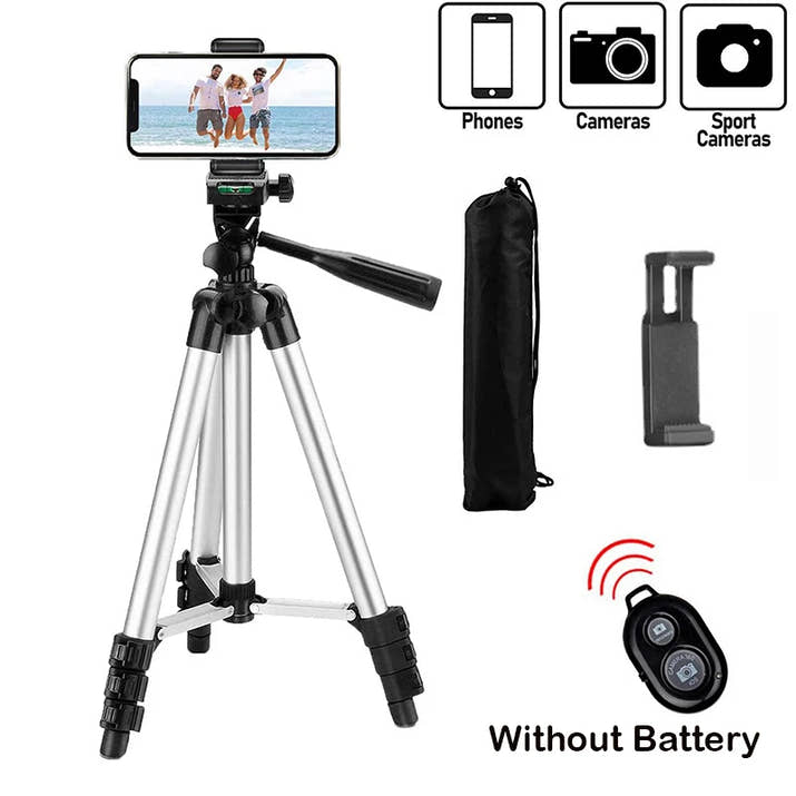 Phone Tripod,1.3M Aluminum Camera/Mobile Phone Tripod with Remote 1/4”Screw for Photography and Video Recording