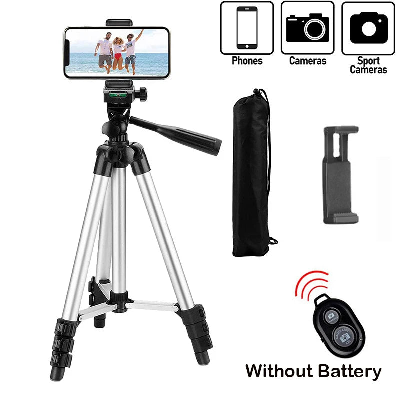 Phone Tripod,1.3M Aluminum Camera/Mobile Phone Tripod with Remote 1/4”Screw for Photography and Video Recording