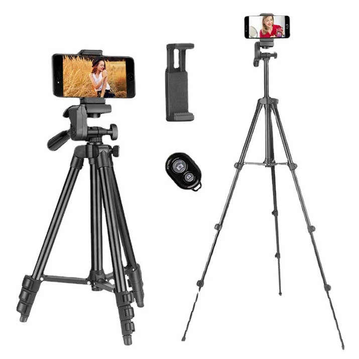 Phone Tripod,1.3M Aluminum Camera/Mobile Phone Tripod with Remote 1/4”Screw for Photography and Video Recording