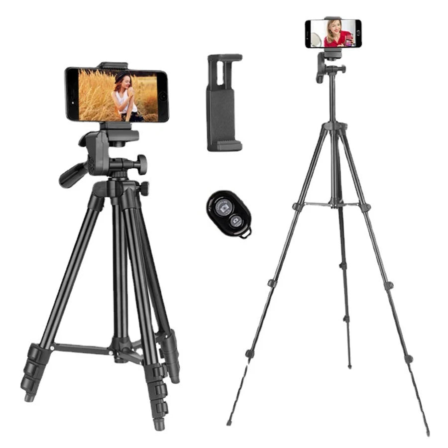 Phone Tripod,1.3M Aluminum Camera/Mobile Phone Tripod with Remote 1/4”Screw for Photography and Video Recording
