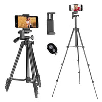 Phone Tripod,1.3M Aluminum Camera/Mobile Phone Tripod with Remote 1/4”Screw for Photography and Video Recording