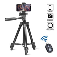 Phone Tripod,1.3M Aluminum Camera/Mobile Phone Tripod with Remote 1/4”Screw for Photography and Video Recording