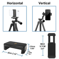Phone Tripod,1.3M Aluminum Camera/Mobile Phone Tripod with Remote 1/4”Screw for Photography and Video Recording